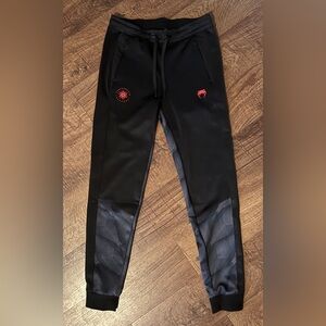 UFC Venum Black and Gray Joggers with Red Accents
